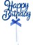 Pasta Üstü Happy Birthday Yazılı Süs & Toppers (Neon Mavi) 1