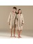 Solid Unisex Bornoz Koyu Bej 1