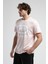 Marc Pembe Bisiklet Yaka Baskılı Standard Fit Erkek Tshirt 3