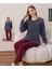 Kadın Kışlık Bisiklet Yaka Soft Kadife Pijama Takımı 07037 - 1 Adet 2
