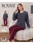 Kadın Kışlık Bisiklet Yaka Soft Kadife Pijama Takımı 07037 - 1 Adet 3