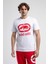 ECKO UNLTD Marc Beyaz - Kırmızı Bisiklet Yaka Baskılı Standard Fit Erkek Tshirt 4