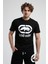Marc Siyah - Beyaz Bisiklet Yaka Baskılı Standard Fit Erkek Tshirt 2