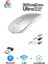 Ultra Slim Bluetooth Rgb Usb Mouse 2.4ghz Siyah Ledli 800 / 1200 / 1600dpi Şarjlı Kablosuz Mouse Rgb Led Işıklı Çift Modlu Kablosuz Ledli Şarj Edilebilir Sessiz Tıklama 2