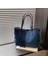 Moda Basit Kontrast Renk Dekme Denim Crossbody Çanta Iki Parçalı Set (Yurt Dışından) 2