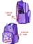 Mor Tavşan Baskılı, Su Geçirmez, Ortopedik Sırt Özellikli, Ilkokul Çantası + Beslenme Çantası 2