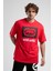 Ithaca Kırmızı Bisiklet Yaka Nakışlı Oversize Erkek Tshirt 5