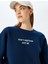 Slogan Baskılı Oversize Bisiklet Yaka Sweatshirt 1