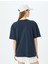 Kolej Baskılı Bisiklet Yaka Kısa Kollu Oversize T-Shirt 4
