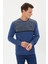 Kadife Selanik Parça Desenli Bisiklet Yaka Sweatshirt- KS-1672 2