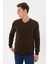 Kadife Selanik Basic V Yaka Sweatshirt- KS-1401 3