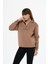 Kadın Pamuklu Içi Polarlı Yarım Fermuarlı Sweatshirt 1