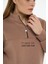 Kadın Pamuklu Içi Polarlı Yarım Fermuarlı Sweatshirt 4