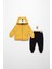 Erkek Bebek Hardal 6 Ay Pamuklu Şardonlu 3 Ip Sweatshırt Jogger Takım 1