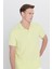 Erkek Fıstık Yeşil Slim Fit Dar Kesim Polo Yaka Baskılı Pamuklu Tişört 4
