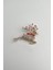 Altın Rengi Taşlı Incili Geyik Broş (4cm) 3