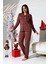 shop Ekose Büyük Beden Kırmızı Pijama Takımı 1