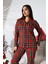 shop Ekose Büyük Beden Kırmızı Pijama Takımı 3