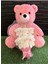 Sevgiliye Romantik Hediye 55 Cm Pembe Ayıcık ve Pembe Beyaz Ayıcık Buketi 3