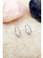 13 mm Taşlı Mini Rodyumlu Gümüş Halka Küpe 7109 1