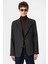 Antrasit Balıksırtı Desenli Oversize Erkek Blazer Ceket 1