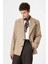 Bej Balıksırtı Desenli Oversize Erkek Blazer Ceket 2