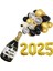2025 Yılbaşı Partisi Malzemeleri 2025 Balonları,siyahaltınvebeyaz Happy New Year Şişeli Yılbaşı Süsü 1
