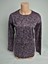 Kadın Lila Desenli Bisiklet Yaka Uzun Kollu Yanları Yırtmaçlı Mevsimlik Lizy Anne Penye Tişört Bluz 1