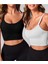 2 Li Paket U Yaka Siyah Beyaz Renk Desensiz Fitilli Kolsuz Askılı Likralı Fit Crop Top Bluz 1