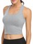 Kadın Gri Melanj U Yaka Yüzücü Sırtlı Crop Top Büstiyer 1
