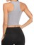 Kadın Gri Melanj U Yaka Yüzücü Sırtlı Crop Top Büstiyer 2