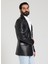 Erkek Siyah Blazer Deri Ceket 4