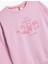 Sweatshirt Uzun Kollu Kedi Baskılı Bisiklet Yaka Şardonlu Pamuklu 3