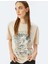 Slogan Baskılı Kısa Kollu Bisiklet Yaka Oversize T-Shirt 2