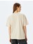 Slogan Baskılı Kısa Kollu Bisiklet Yaka Oversize T-Shirt 4
