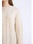 Regular Fit Bisiklet Yaka Saç Örgü Desenli Triko Kazak Tunik B4284AX24WN 4