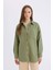 Relax Fit Basic Düz Gabardin Uzun Kollu Gömlek Tunik A6474AX24WN 3