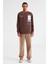 Ffomo Erkek Çok Pozisyonlu Baskılı Büyük Süs Etiketli Içi Polarlı Kiremit Rengi Sweatshirt 4