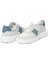 Strauss Model Deri El Yapımı Erkek Beyaz - Lacivert Sneaker 2