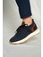 Leonidas Model Deri Triko Erkek Lacivert Sneaker 5