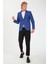 5110 Dar Kalıp Yarım Astarlı Indigo Erkek Blazer Ceket 3