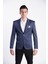 5112 Dar Kalıp Örme Kumaş Siyah Erkek Blazer Ceket 2