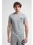 ECKO UNLTD Corınth Gri Bisiklet Yaka Baskılı Standard Fit Erkek Tshirt 1
