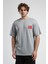 ECKO UNLTD Bryant Gri Bisiklet Yaka Baskılı Oversize Erkek Tshirt 1