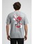 ECKO UNLTD Bryant Gri Bisiklet Yaka Baskılı Oversize Erkek Tshirt 2