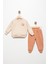 Erkek Bebek Koala Nakışlı Bej 6 Ay Pamuklu Şardonlu 3 Ip Sweatshırt Jogger Takım 1