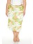 Plus Size Tropikal Desenli Midi Etek 1