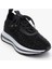 Kadın Siyah Taşlı Beyaz Tabanlı Ortopedik Tabanlı Sneakers 1