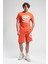 ECKO UNLTD Trınıty Turuncu Örme Şort Nakışlı Standard Fit Erkek Örme Şort 1