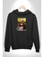 Monalisa Elektrik Özel Yapay Zeka Tasarımı Erkek Kadın Siyah Dijital Baskılı Kapüşonlu Sweatshirt Hoodie 5